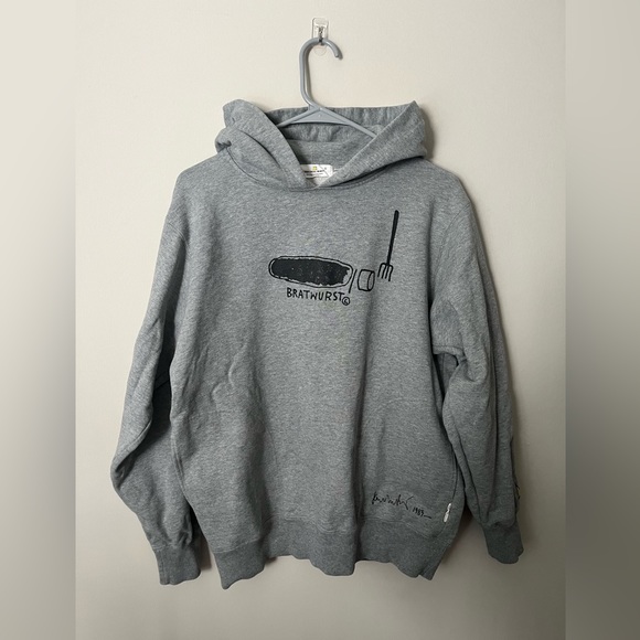 Jean-Michel Basquiat Bratwurst Hoodie Gray Medium - Picture 1 of 9